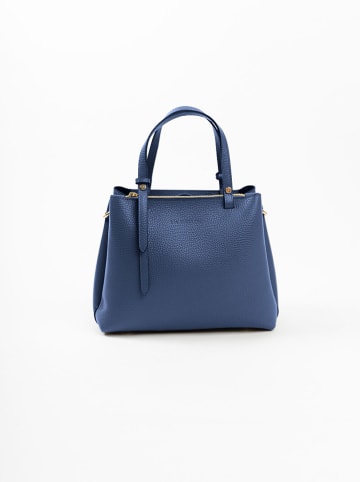 Lia Biassoni Leder-Henkeltasche "Bardine" in Dunkelblau - (B)28 x (H)21 x (T)15 cm
