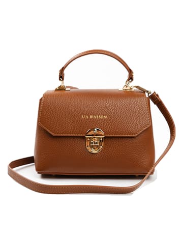 Lia Biassoni Leren handtas lichtbruin - (B)23 x (H)16 x (D)12 cm