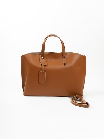 Lia Biassoni Skórzany shopper bag "Pedogna" w kolorze karmelowym - 46 x 32 x 12 cm