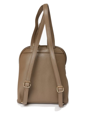 Anna Morellini Skórzany plecak " Breta" w kolorze szarobrązowym - 24 x 30 x 12 cm