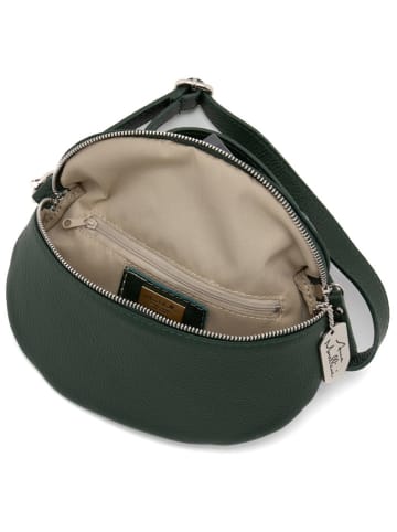 Anna Morellini Skórzana saszetka "Berenice" w kolorze ciemnozielonym - 24 x 14 x 1 cm