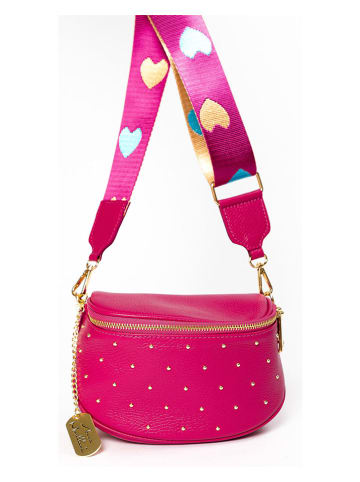 Anna Morellini Leder-Umhängetasche "Domenica" in Pink - (L)19 x (B)8 x (H)15 cm