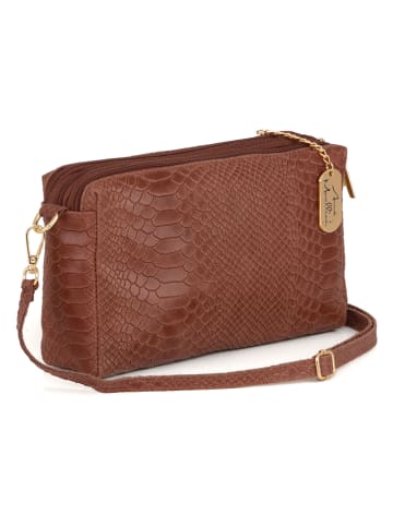 Anna Morellini Leren schoudertas "Luigina" lichtbruin - (B)25 x (H)16 x (D)7 cm