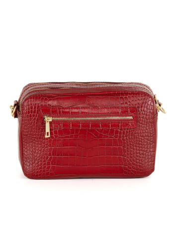 Anna Morellini Leder-Umhängetasche "Donatella" in Rot - (B)25 x (H)16 x (T)9 cm