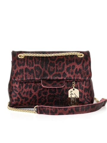 Anna Morellini Leder-Umhängetasche "Ondina" in Bordeaux - (B)22 x (H)19 x (T)8 cm