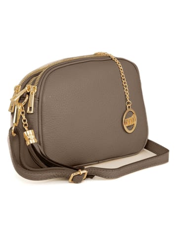 Mia Tomazzi Leren schoudertas ''Gradisca'' taupe - (B)22,5 x (H)16 x (D)7 cm