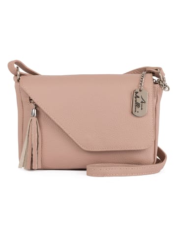 Anna Morellini Leder-Umhängetasche "Lola" in Altrosa - (B)24 x (H)18 x (T)6 cm