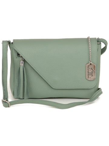 Anna Morellini Leder-Umhängetasche "Lola" in Grün - (B)24 x (H)18 x (T)6 cm