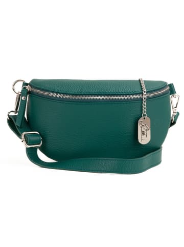 Anna Morellini Leder-Gürteltasche "Berenice" in Grün - (B)25 x (H)14 x (T)1 cm