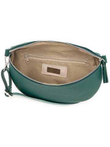 Anna Morellini Skórzana saszetka "Berenice" w kolorze zielonym - 25 x 14 x 1 cm