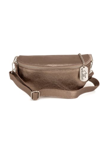 Anna Morellini Leren heuptas "Azzurra" lichtbruin - (B)21 x (H)13 x (D)6 cm