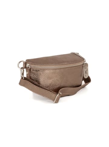 Anna Morellini Leder-Gürteltasche "Azzurra" in Hellbraun - (B)21 x (H)13 x (T)6 cm