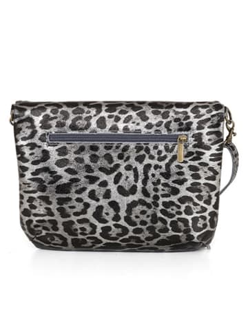 Anna Morellini Skórzana torebka "Malvina" w kolorze szarym - 22 x 18 x 2 cm