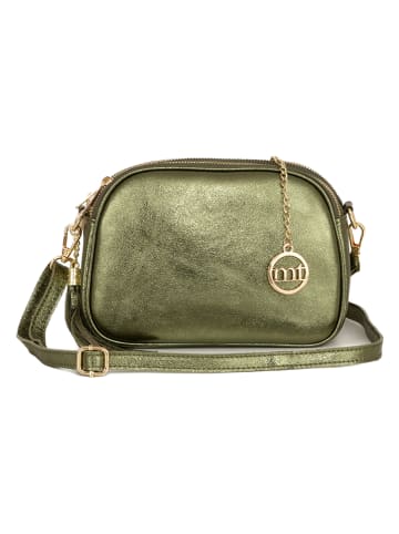 Mia Tomazzi Leder-Umhängetasche "Gradisca" in Oliv - (B)22,5 x (H)16 x (T)7 cm