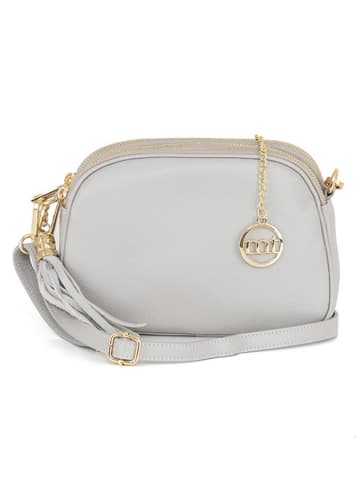 Mia Tomazzi Leren schoudertas "Gradisca" lichtgrijs - (B)22,5 x (H)16 x (D)7 cm