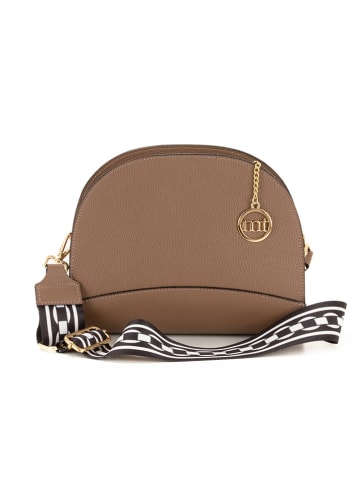 Mia Tomazzi Leren schoudertas "Marghera" taupe - (B)26 x (H)20 x (D)8 cm