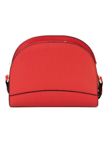 Mia Tomazzi Leren schoudertas rood/zwart - (B)26 x (H)20 x (D)8 cm