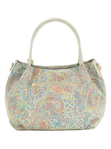 Mia Tomazzi Leder-Henkeltasche in Grün/ Bunt - (B)24 x (H)21 x (T)13 cm