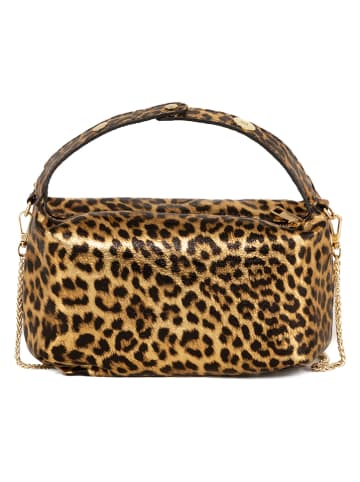 Mia Tomazzi Leren handtas "Clusone" beige/bruin - (B)21 x (H)13 x (D)11 cm