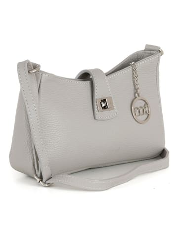 Mia Tomazzi Leder-Umhängetasche "Cuneo" in Grau - (B)23 x (H)13 x (T)7 cm