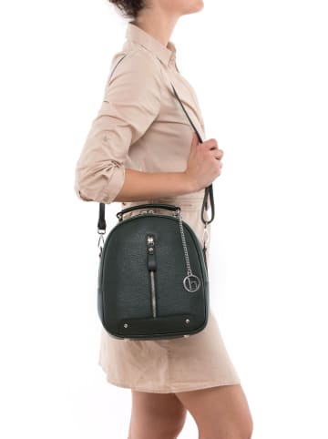 Lia Biassoni Leren rugzak "Cerboli" groen - (B)23 x (H)27 x (D)10 cm