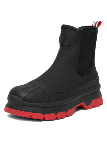 Hunter Gummistiefel in Schwarz/ Rot