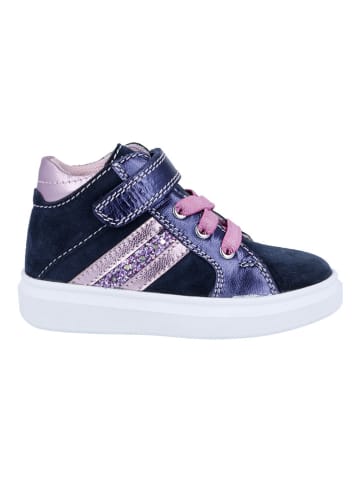 Richter Shoes Leder-Sneakers "Alessa" in Dunkelblau/ Rosa