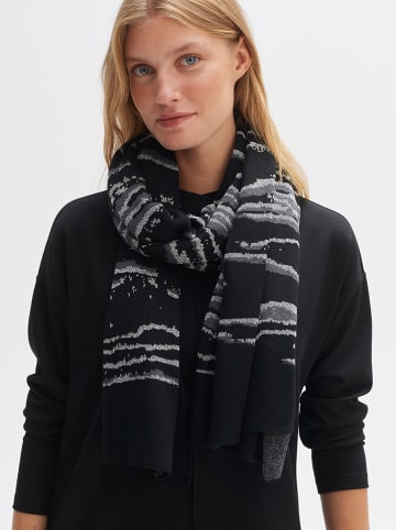 OPUS Sjaal "Azebri" zwart/zilverkleurig - (L)180 x (B)70 cm