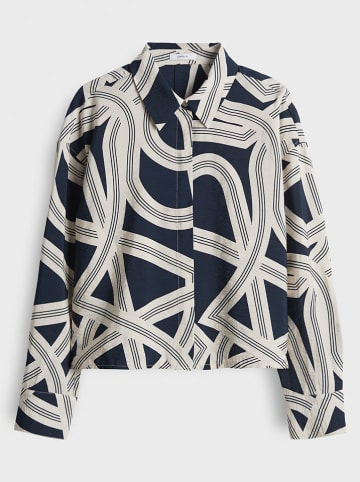 OPUS Bluse "Famena" in Weiß/ Dunkelblau