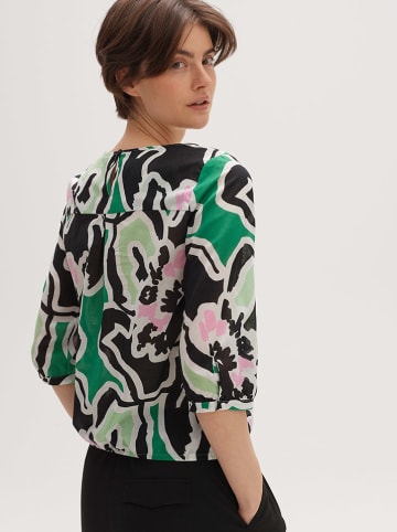 OPUS Bluse in Schwarz/ Grün