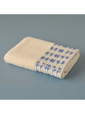 BELLA MAISON Badhanddoek "Tassel" crème/blauw - (L)150 x (B)90 cm