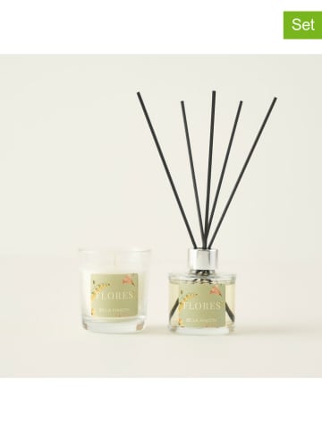 BELLA MAISON 2-częściowy zestaw zapachowy "Flores" w kolorze zielonym