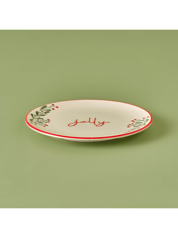 BELLA MAISON Ontbijtbord "Jolly" crème/rood - Ø 20 cm
