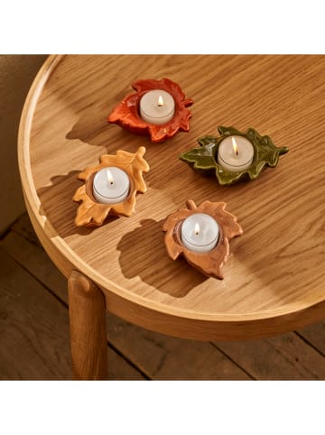 BELLA MAISON Kaarshouder "Leaf" lichtbruin - (B)9 x (H)8 x (D)3 cm