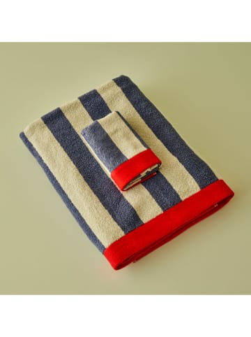 BELLA MAISON Badhanddoek "Line" wit/blauw/rood - (L)150 x (B)90 cm
