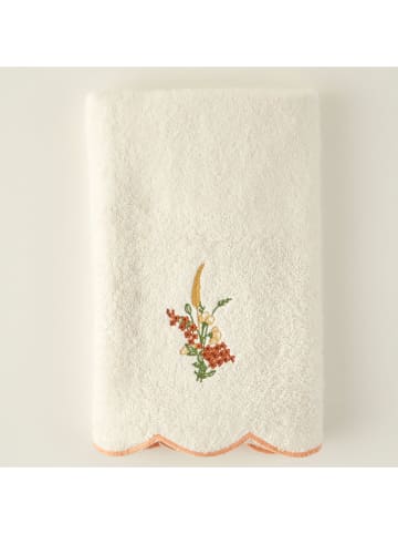 BELLA MAISON Handdoek "Flores" crème - (L)90 x (B)50 cm