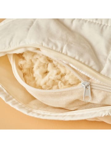 BELLA MAISON Wollen hoofdkussen "Deluxe" wit - (L)50 x (B)70 cm