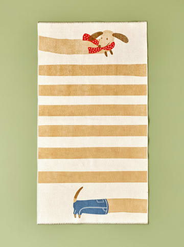 BELLA MAISON Teppich "Sausage Dog" in Creme/ Hellbraun - (L)150 x (B)80 cm