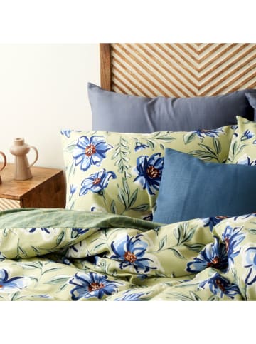 BELLA MAISON 3-częściowy komplet pościeli satynowej "Marlowe" w kolorze zielono-niebieskim