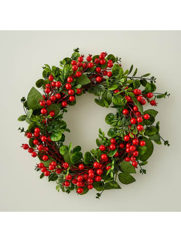 BELLA MAISON Kunstkerstkrans groen/rood - Ø 42 cm
