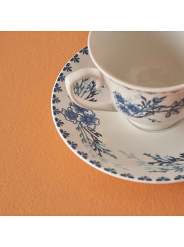 BELLA MAISON 2er-Set: Kaffeetassen in Weiß/ Blau - 90 ml