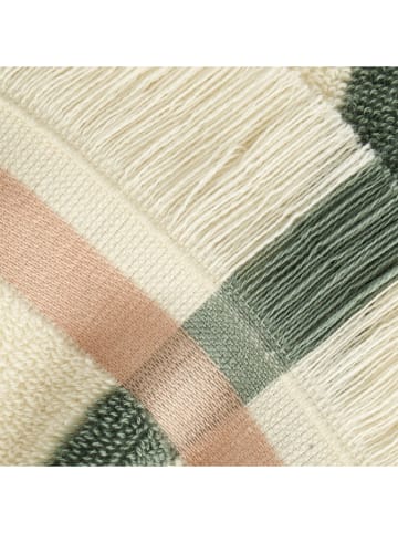 BELLA MAISON Gästehandtuch ''Ella'' in Creme/ Grün - (L)50 x (B)30 cm