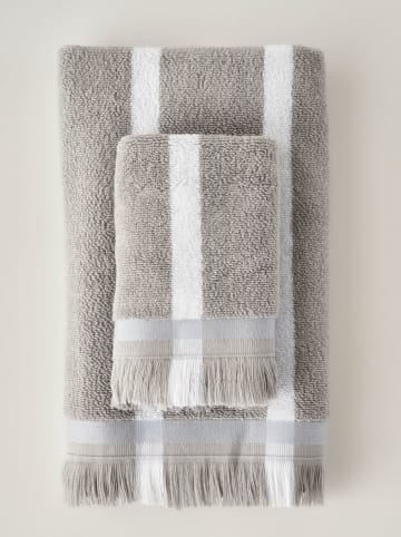 BELLA MAISON Handtuch ''Ella'' in Hellgrau - (L)90 x (B)50 cm