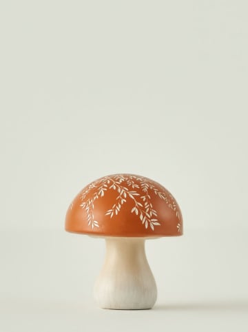 BELLA MAISON Decoratiefiguur ''Mushroom'' lichtbruin/wit - (H)8 x Ø 7 cm