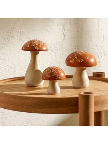 BELLA MAISON Figurka dekoracyjna w kolorze jasnobrązowo-białym - wys. 8 x Ø 7 cm