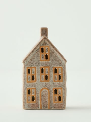 BELLA MAISON Dekoobjekt mit LED-Beleuchtung in Grau/ Hellbraun - (B)10 x (H)18 x (T)7 cm