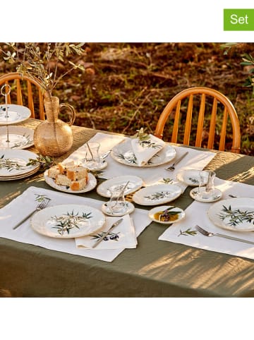 BELLA MAISON 24tlg. Tafelservice in Creme/ Grün