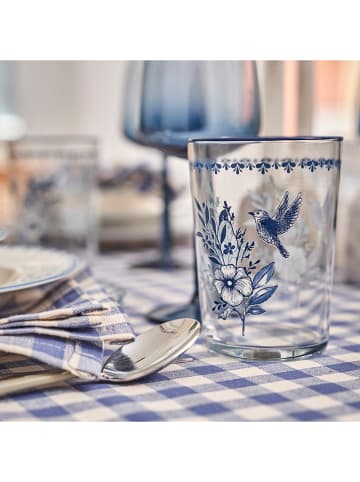 BELLA MAISON 2-delige set: glazen transparant/blauw - 510 ml