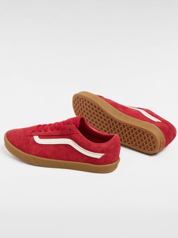 Vans Skórzane sneakersy "Old Skool Lowpro" w kolorze czerwonym