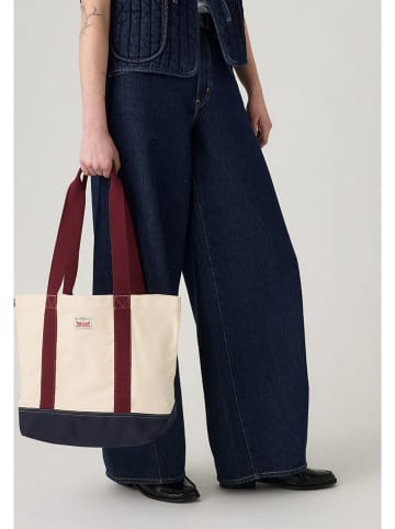 Levi's Stoffen tas beige/bordeaux/donkerblauw - (B)43 x (H)30 x (D)15 cm